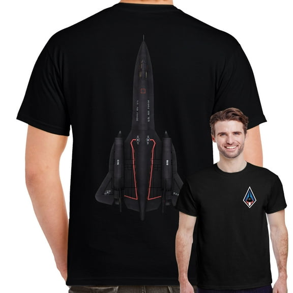 SR-71 Blackbird Mach 3 Plus Double Sided Adult T-Shirt-XXL