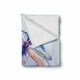 thumbnail image 2 of Dragonfly Soft Flannel Fleece Throw Blanket, Colorful Moth Watercolored Design Abstract Grunge Ombre Color Change Print, Cozy Plush for Indoor and Outdoor Use, 50" x 60", Multicolor, by Ambesonne, 2 of 6