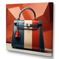 thumbnail image 2 of Designart "Iconic Silhouette of Fashion Handbag in Blue and Red" Fashion Wall Art - Glam Blue Fashion Bag Entryway Wall Art, 2 of 6