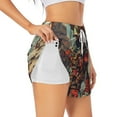 thumbnail image 3 of Lsque Tribal Futuristic Warrior Printed Women's Running Shorts with Liner Pockets,Elastic Quick Dry Workout Athletic Gym Yoga Shorts,Womens High Waist Shorts-XX-Large, 3 of 9