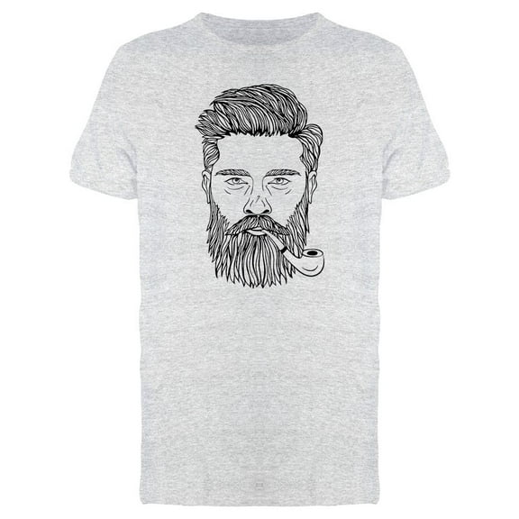 Hand Drawn Bearded Man Design T-Shirt Men -Image by Shutterstock, Male 3X-Large