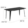 thumbnail image 6 of Emma + Oliver Commercial Grade 31.5" x 63" Rectangular Black Metal Indoor-Outdoor Table, 6 of 9