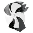 thumbnail image 3 of Ventilador de estufa de leña de 5 aspas, base trapezoidal vertical, con circulación de calor, portátil, para casa y campamento, color plateado, 3 of 14