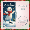thumbnail image 2 of Cartoon Polar Bear Winter Banner Snowflakes Ice Skating Holiday Let it Snow for Winter Party Christmas Event Seasonal Decoration, 2 of 7