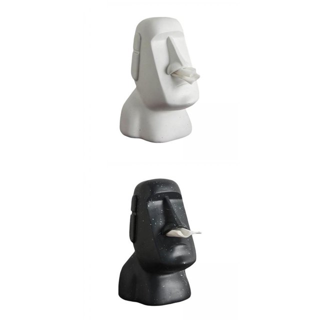 2x de Toallas de Papel con Figura de Piedra Servilletero Negro+Blanco
