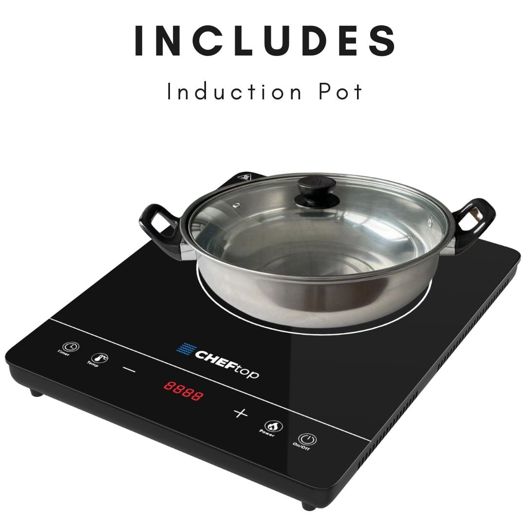 Hamilton Beach Portable Single Induction Cooktop Countertop Burner Hot  Plate with Fast Heating Mode, 1800 Watts, 10 Temperature Settings up to  450F