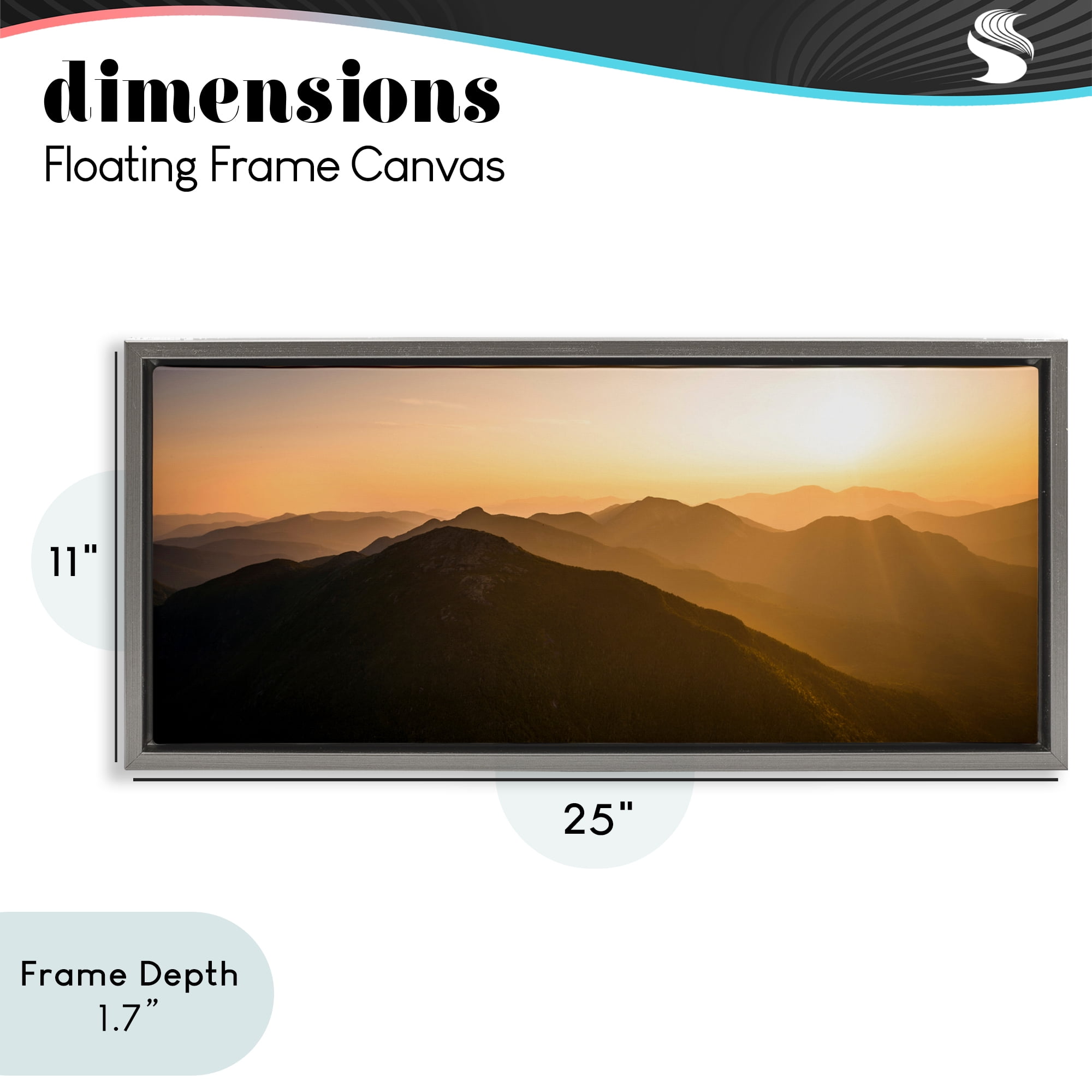 Stupell Industries Sunrise Over The Adirondacks Gray Framed Floater Canvas Wall Art, design by Jonathan Zaharek