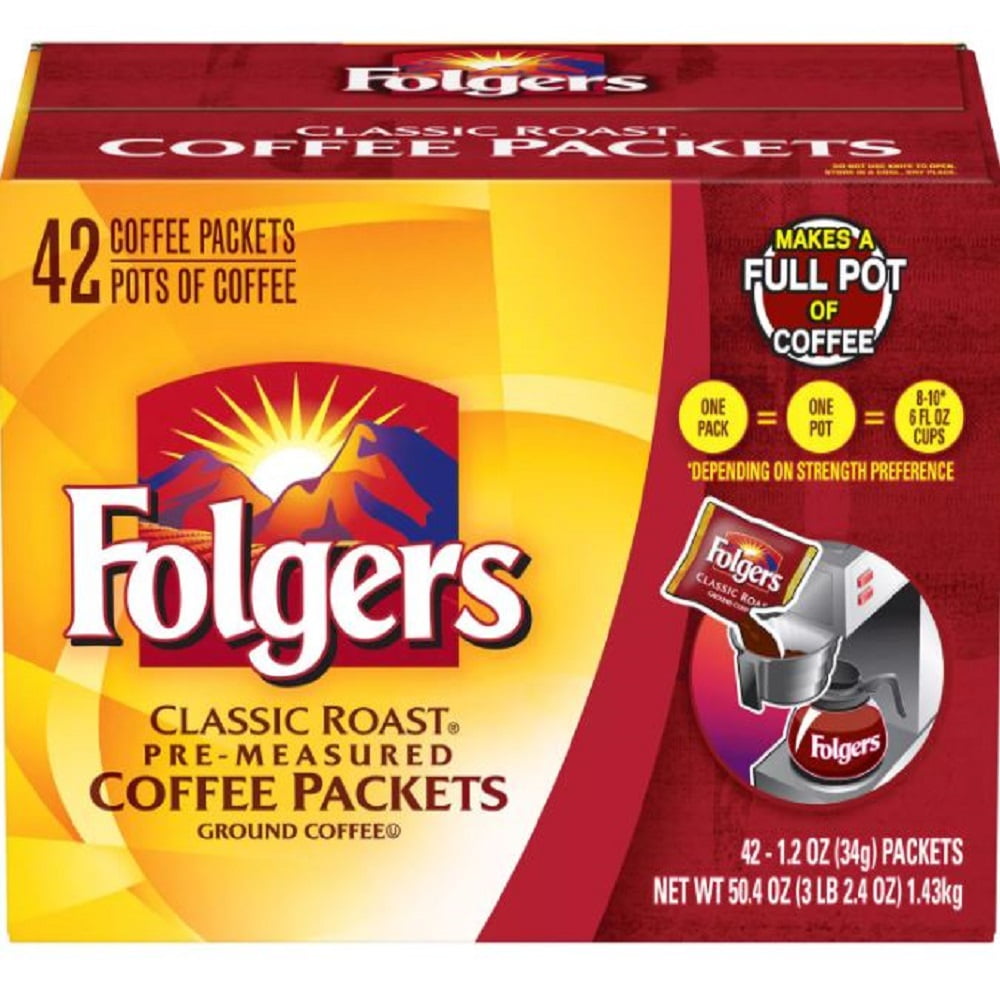 Folgers Classic Roast Ground Coffee Packets (1.2 oz., 42 ct.)