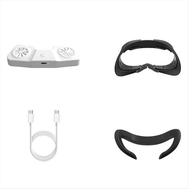 Para Meta 3 Cubierta de Circulación de Aire con Ventilador de Refrigeración Máscara de Interfaz de Repuesto para Auriculares VR para Quest3 B