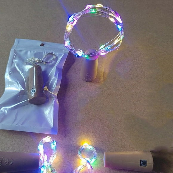 Fiudx Luces para Botellas de Vino, 10 Mini Luces Led de Cadena, Luces de Corcho a Batería, Decoración Diy para Botellas, Iluminación Blanca Cálida para Fiestas, Bodas, Navidad, Fácil de Usar E Instal
