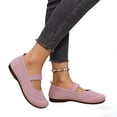 thumbnail image 4 of Dweltoz Mary Jane Flat Shoes for Women Slip-On Wide Toe Box Flats Comfy Breathable Work Low Heel Ballet Shoes,Pink 39, 4 of 5