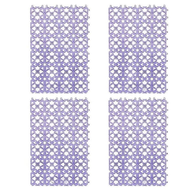 4 alfombrillas para jaulas de conejos, diseño de fugas de agua, almohadilla hueca de plástico para conejos, color morado
