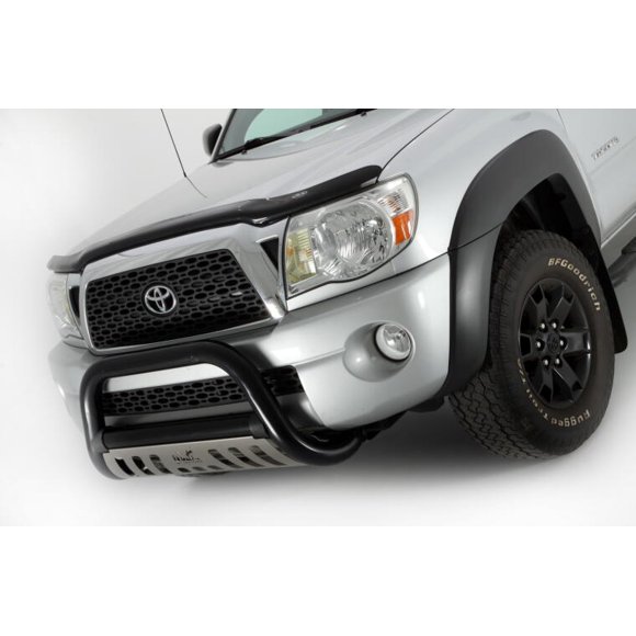 Fits 2005-2011 Toyota Tacoma Auto Ventshade Bug Shield 24645 Bugflector II; Wrap-Around; Smoke; Acrylic