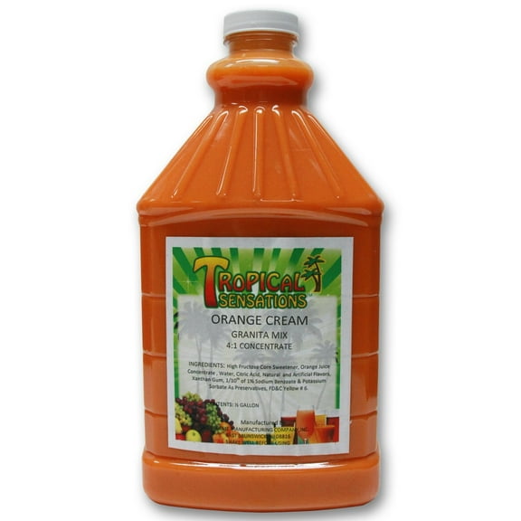 Tropical Sensations Orange Cream Granita Slushie Mix – 64 oz Bottle – Non-Alcoholic Frozen Drink Mix for Slush Machines
