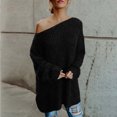 thumbnail image 2 of Vedolay Women's Sweaters Womens Fall Tops 2023 Fashion V Neck Long Sleeve Knitted Casual Sweater,Black M, 2 of 3