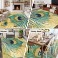 thumbnail image 5 of 6'x9' Area Rugs, Retro Peacock Feathers Indoor Outdoor Area Rug for Living Room Bedroom, Vintage Abstract Art Watercolor Washable Bathroom Rugs Kitchen Floor Carpet Mats Home Decor Aesthetic, 5 of 8