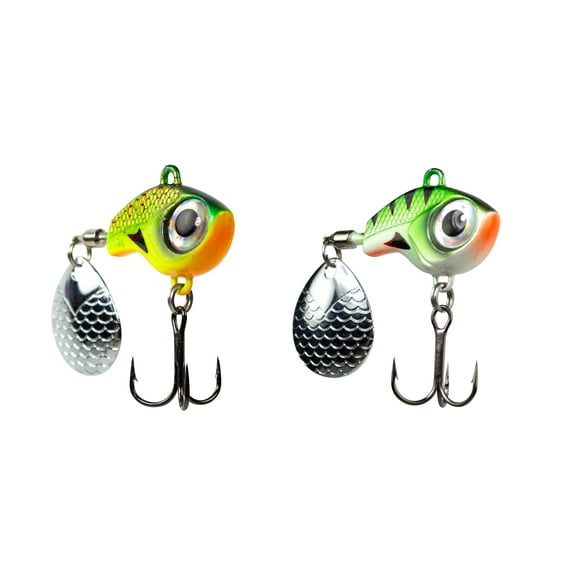 Big Eye Tail Spin Jig - Fire Tiger Glow - 1.3" & 1/2 oz
