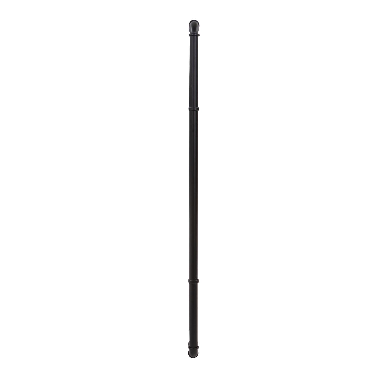 Tyler Dillon Matte Black Vanity and Wall Mirror with Metal Pipe Inspired Frame - 40"H x 30"W