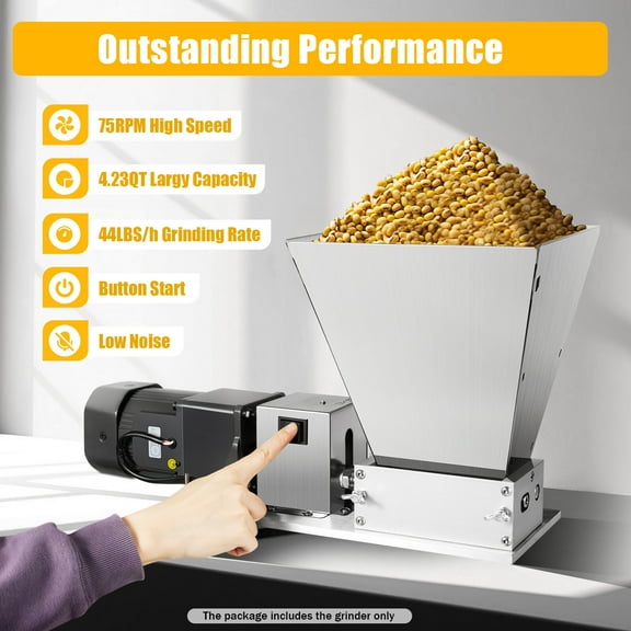 110V Electric Grain Mill Barley Grinder Malt Crusher Grain Mill Home Brew Mill