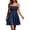 Navy, variant on Kureaily Short Dress Solid Ruffle Hem Sleeveless Summer Mini Sexy (Blue,Large)
