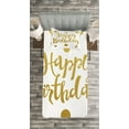 thumbnail image 3 of Ambesonne Birthday Quilted Bedspread Set 2 Pcs, Hand Writing Greeting, Twin Size, Yellow White, 3 of 3