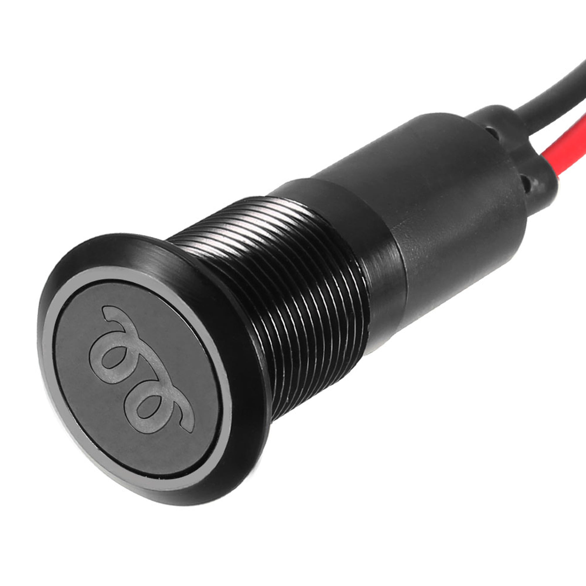Signal Indicator Light, DC 12V 12mm Red LED Aluminum Shell with Symbol