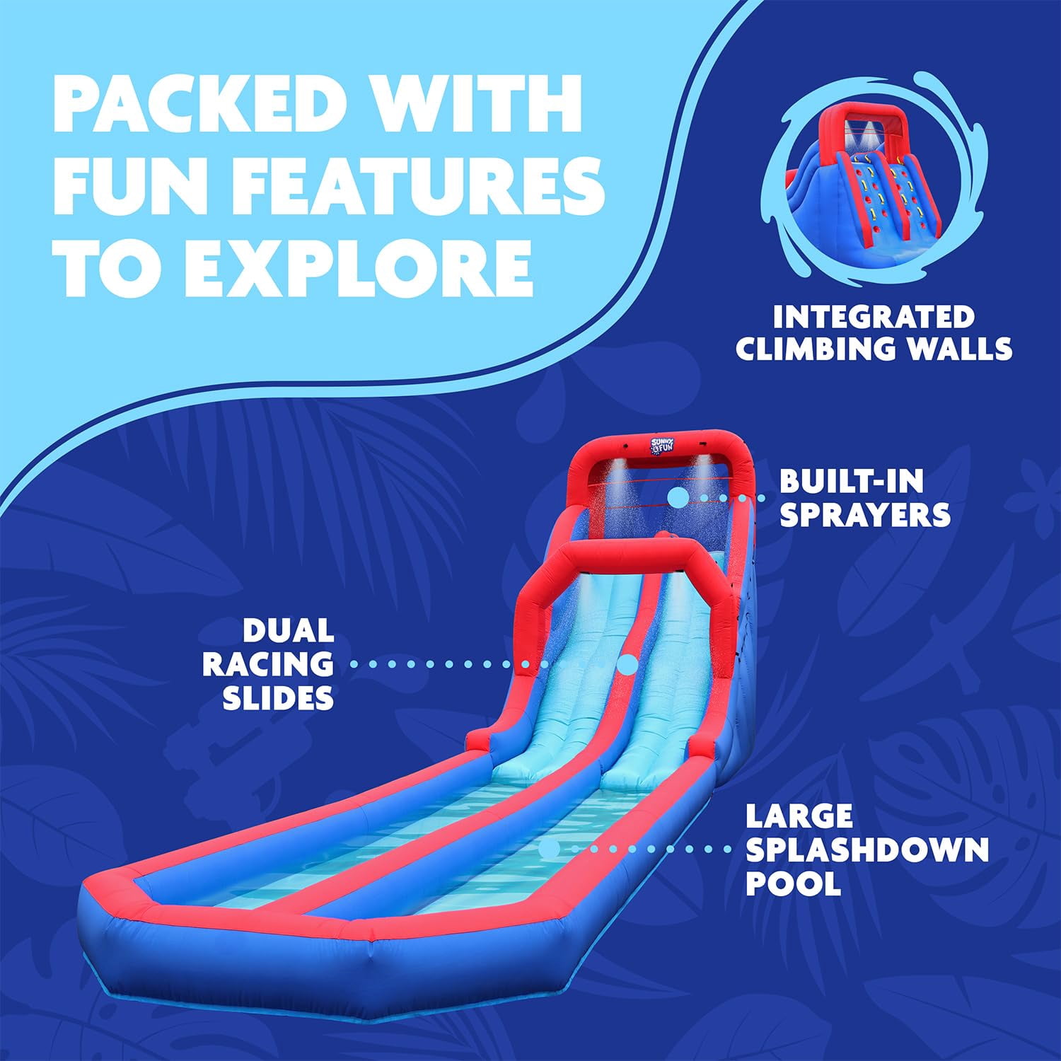 Sunny & Fun Fun Inflatable Water Slide with Pool - Backyard All-in-One Water Slide