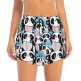 thumbnail image 2 of Vsdgher Panda Cute Hearts Print Women's Running Double Layer Shorts High Waisted with Pockets Elastic Yoga Workout Athletic Gym Sports, 2 of 8