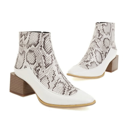 

Christmas Fashion NonSlip Shoes Toe Booties Comfortable Zipper Round Heels Short Women High Women s Boots