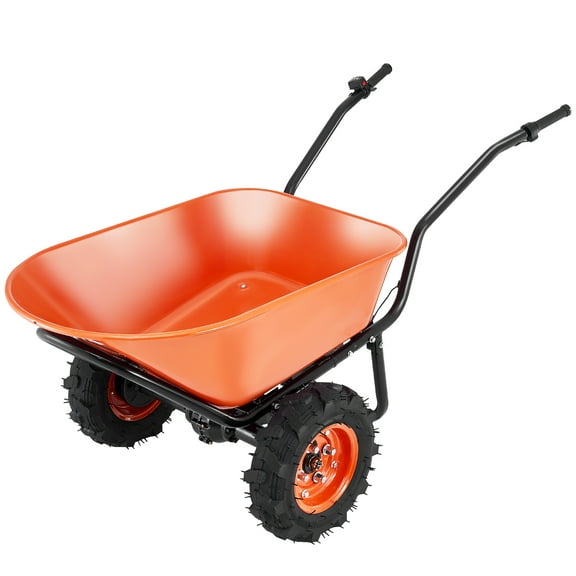 KFFKFF Electric Garden Cart, 500W, 7 Cu. Ft. Capacity, Dual-Wheel Utility Barrow with Metal Handle & 16-inch Traction Wheels, Supports up to 573 lbs, Ideal for Yard, Lawn, and Farm Tasks