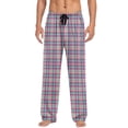 thumbnail image 2 of Antinious Men Check Print Elastic Waist Drawstring Pockets Jogger Soft Loose Pajama Full Length Pants, 2 of 5