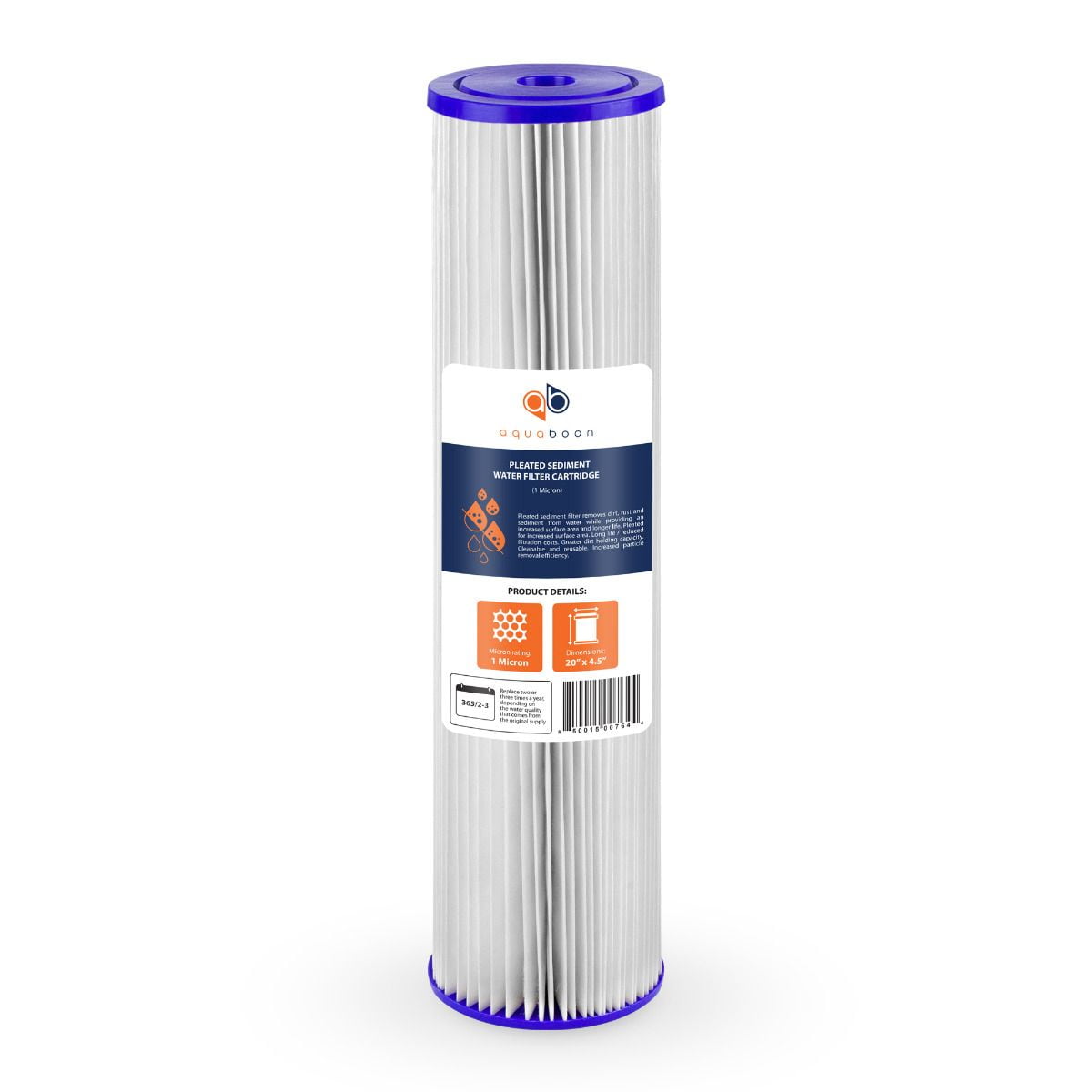 Aquaboon 1 Micron 20" Pleated Sediment Water Filter Replacement