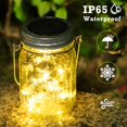 thumbnail image 3 of Faroles solares para exteriores - Lámpara solar de 30 LED para jardín al aire libre, linterna para exteriores impermeable Ip65, lámpara solar colgante de tarro de albañil para decoración de jardín,, 3 of 5