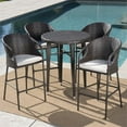 thumbnail image 1 of Noble House Dominica Ensemble de Bar Rond Extérieur 5 Pcs 41 Pouces en Brun, 1 of 29