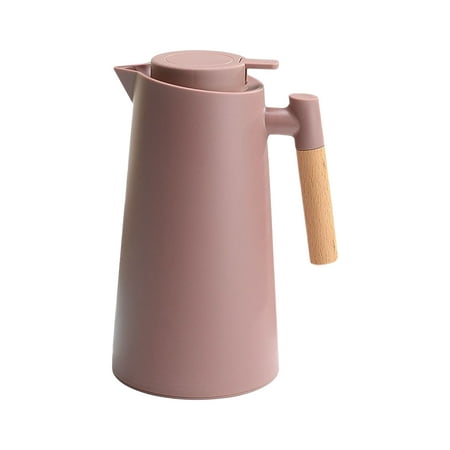 

Tomfoto 1L Thermal Coffee Carafe Double Walled Coffee Pot Thermal Carafe Pot With Wood Handle Water Kettle Insulated Flask Tea Carafe Keeping Hot Cold