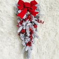 thumbnail image 5 of Goodw7 Teardrop Christmas Wreath Garland, Lifelike Artificial Hanging Decor with Bows Berries Branches, Snowy Holiday Ornament for Door Wall Arch Indoor Outdoor, 5 of 5