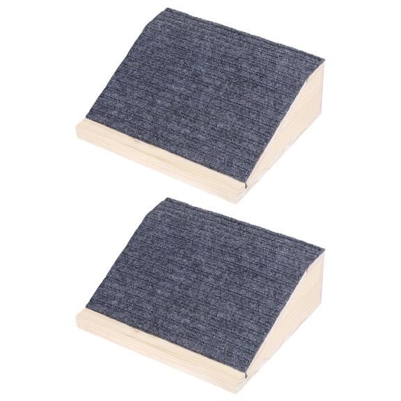 Wooden Pet Stair Ramp, Low Angle Stair Assist Ramp for Small Dogs Cats, Supports 154 lbs, Non-Slip Carpet Surface Pet Stairs Ramp with EVA Feet, Easy Assembly Pet Steps for Senior Pets Joint Care
