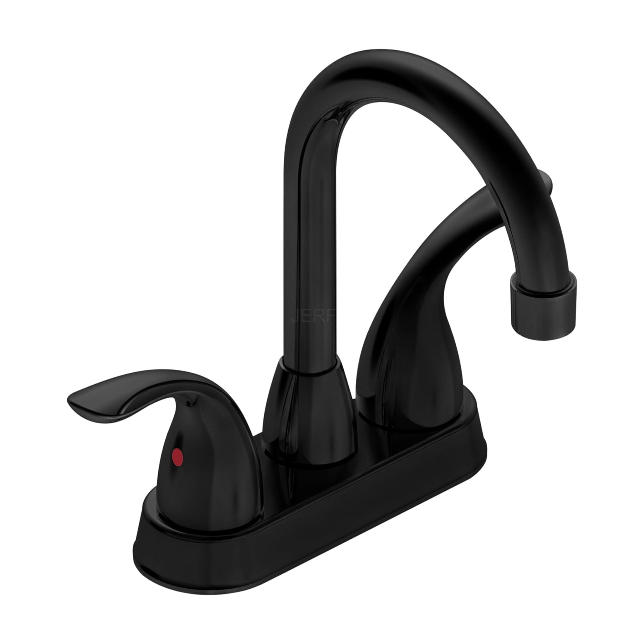 JERFIT 2 or 3 Hole Bathroom Sink Faucet Matt Black, 12.06" Centerset Vanity Faucet with 360° Swivel Spout, CUPC Certified Low Flow Waterfall Bath Faucet