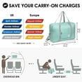 thumbnail image 2 of For Spirit Airlines Personal Item Bag 18x14x8, Foldable Travel Duffel Bag with Shoulder Strap, Underseat Tote Carry on Luggage Duffle Overnight (Mint Green), 2 of 7
