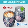 thumbnail image 4 of 12oz Stemless Wine Tumblers Pioneer Flower Vacuum Insulated Stainless Steel Travel Tumbler Cups Mug with Lid and Straw for Champaign,Cocktail,Beer with Cleaning Brush, 4 of 5