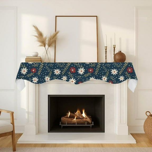 Christmas Holiday Fireplace Mantel Scarf | Daisy | Mantle Runner