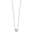 thumbnail image 2 of Sterling Silver Rhodium-plated Round CZ Halo w/1in ext Necklace Q-QG5486-16, 2 of 3