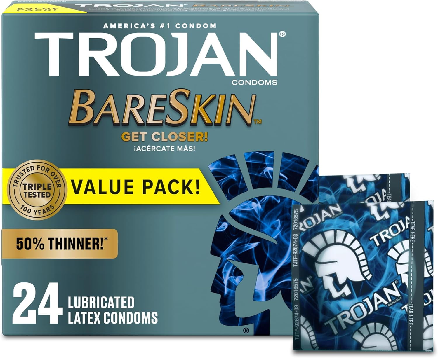 Trojan ENZ Armor Spermicidal Lubricated Condoms - 36 Count