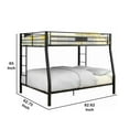 thumbnail image 5 of Horizontal Slatted Metal Full Over Queen Bunk Bed with 2 Ladders, Black, 5 of 5