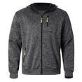 thumbnail image 2 of Casual Jackets for Men 2025 Fall Winter Jacquard Long Sleeve Zip Up Hooded Jacket with Pockets Outerwear Coat Hoodie, 2 of 7