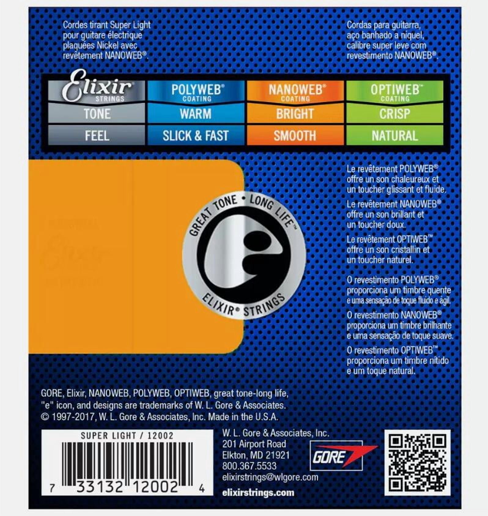 6 Sets! Elixir NANOWEB Nickel Electric — 12002 Super Light .009-.042