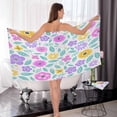 thumbnail image 7 of Colorful Flowers Towels Highly Absorbent Cotton Towels 2 Pack, Premium Spa & Hotel Quality Quick Dry Towel Set,54" x 27", 7 of 7