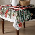 thumbnail image 4 of Black Christmas Table Cloth Waterproof Tablecloths, Gnomes Xmas Tree Poinsettia Eucalyptus Tablecloth Dining Table Cover for Kitchen Party Tabletop Outdoor, Square Tablecloth 60x60 Inch, 4 of 9