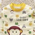 thumbnail image 6 of TOWED22 Toddler Baby Boy Fall Winter Clothes Set 2-Piece Color Block Sweatshirt and Joggers Pants Outfits Casual Clothing(Light Yellow,3-6 M), 6 of 6