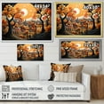 thumbnail image 4 of Designart "Cozy Village in Moonlit Autumn V" Cityscapes Framed Wall Art - Industrial Orange City Art Deco Bedroom Framed Canvas Wall Art, 4 of 6